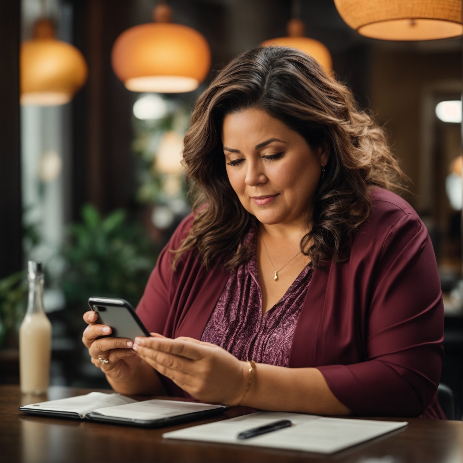 PhotoReal_a_overweight_middle_aged_caucasian_woman_with_dark_h_2 (1)
